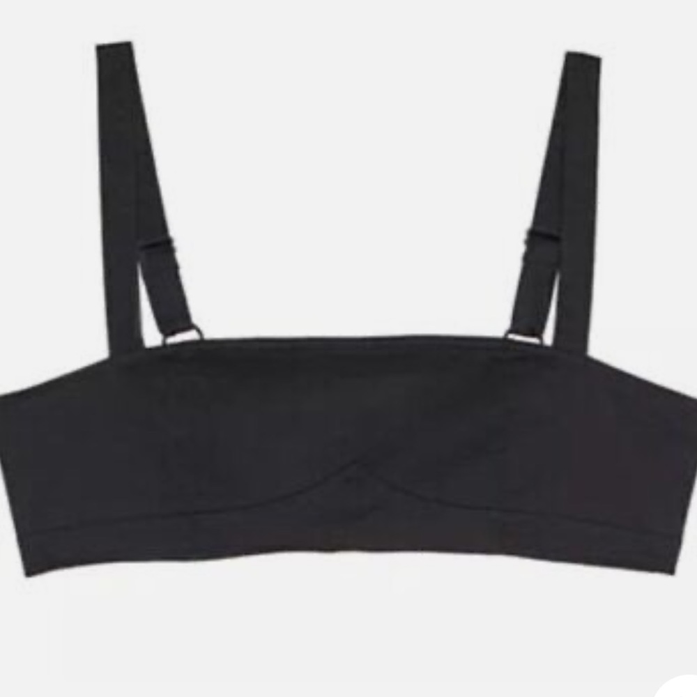 Danielle Bernstein Poplin Crop Top in Black